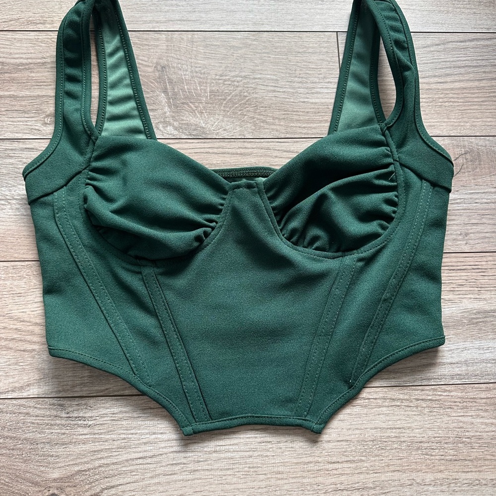 SHEIN Dark Green Bustier Bra